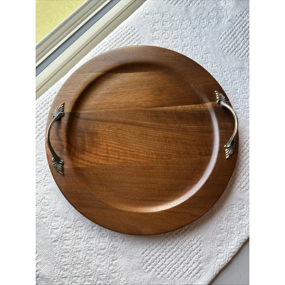 VTG Ozark Black Walnut Serving Plate with Handles 12